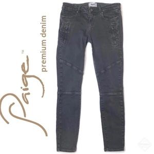 Paige Denim 'Marley' Skinny Moto Pants Gray Sz  27